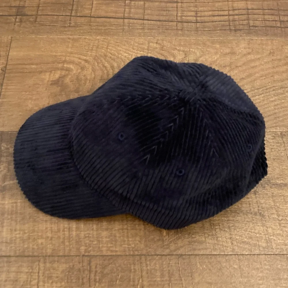 J. Crew Oarsman Logo Corduroy Hat Navy Heritage Collection Crest Logo StrapBack
